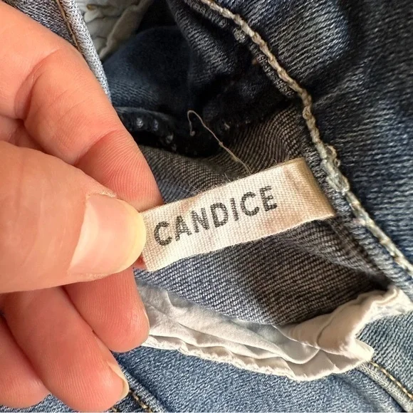 GRLFRND Candice A Love Song Distressed Raw Hem Mid-Rise Stretch Ankle denim Jean - Picture 8 of 9